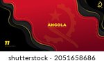 Red and black Abstract background with machete and gear for angola flag design. Angola Independence day background. Good template for Angola National Event design.