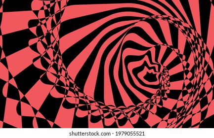 red and black abstract background with optical illusion and beautiful curling effect