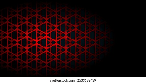 Fondo abstracto rojo y negro con agujero triangular