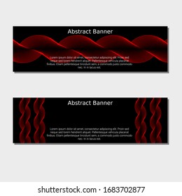 Plantilla de diseño gráfico de carteles abstractos rojos y negros para aplicaciones, estilo de visualización digital de correo web. Banner de información simple editable