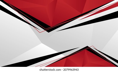 red and black abstract design on white geometric background