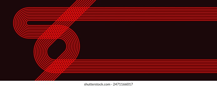 Anuncio de rayas de línea dinámica abstracta roja y negra