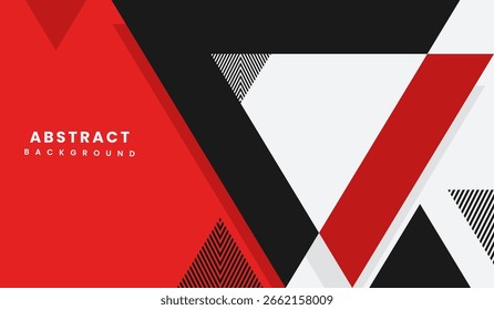 Ilustração de vetor de fundo geométrico abstrato vermelho e preto