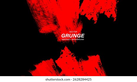 Fundo grunge abstrato vermelho e preto com manchas de tinta