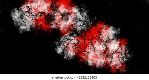 Red and black abstract grunge background with paint splatters