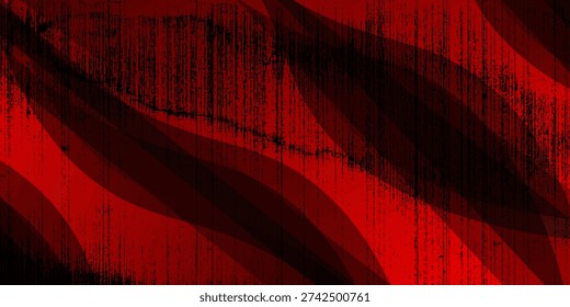 Red Black Abstract Grunge Background With Dark Stripes, Noise Texture and Dramatic Distressed Pattern