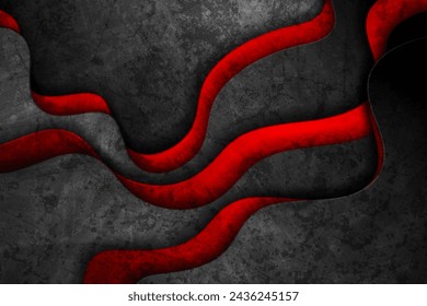 Red and black abstract grunge corporate wavy background. Vector elegant retro design
