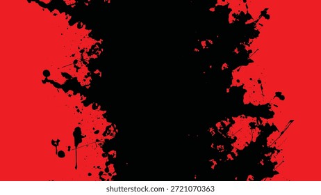 Vermelho e preto abstrato grunge splatter textura com tinta dramática salpicos de sangue-como gotas e fundo de sobreposição angustiado