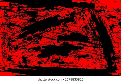 Textura abstracta de grunge rojo y negro con efecto de trazo de pincel afligido. Perfecto para fondo, póster y Diseño gráfico moderno.