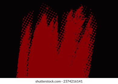Fondo de medio tono abstracto rojo y negro. Fondo de gruñido de pincel Diseño de historietas de arte pop punteado