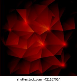 Red and black abstract hexagon background for your design.