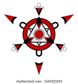 Red and Black abstract icon