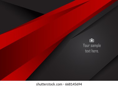 Red and Black abstract layer geometric background  for card, annual business report, poster template