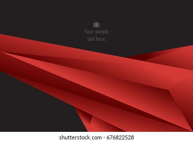 Red and Black abstract layer geometric background  for card, annual business report, poster template