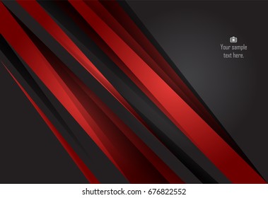 Red and Black abstract layer geometric background  for card, annual business report, poster template