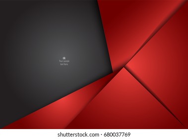 Red and black abstract material design for background, card, annual business report, brochure, poster template