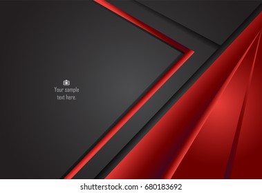 Red and black abstract material design for background, card, annual business report, brochure, poster template