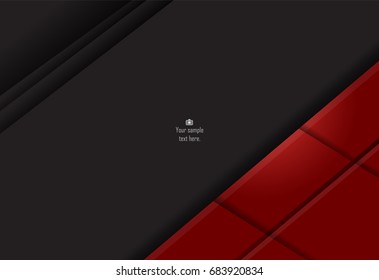 Red and black abstract material design for background, card, annual business report, brochure, poster template