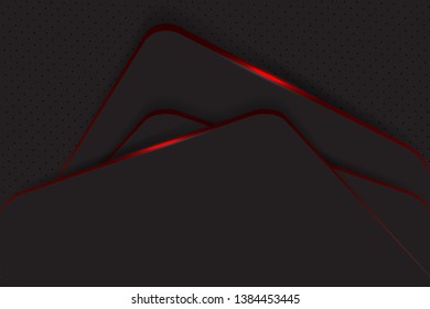 Red and black Abstract material frame layout modern tech with layer design template background