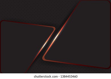 Red and black Abstract material frame layout modern tech with layer design template background