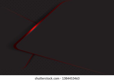 Red and black Abstract material frame layout modern tech with layer design template background