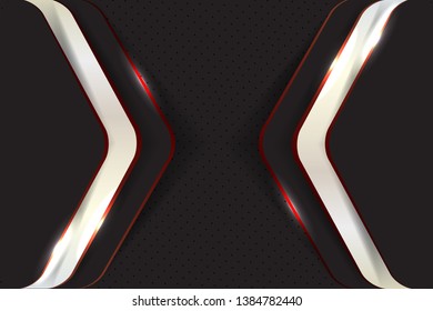 Red and black Abstract material frame layout modern tech with layer design template background