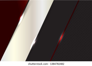 Red and black Abstract material frame layout modern tech with layer design template background