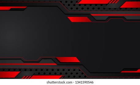 red black abstract metallic frame layout design tech innovation concept background. Vector graphic.