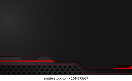 red black abstract metallic frame layout design tech innovation concept background. Vector graphic.