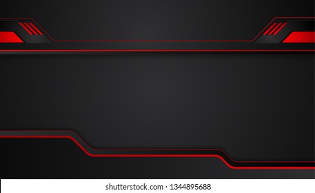 red black abstract metallic frame layout design tech innovation concept background. Vector graphic.