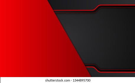 red black abstract metallic frame layout design tech innovation concept background. Vector graphic.