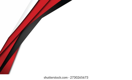 Vector de fondo de corte de papel abstracto rojo y negro con espacio de copia