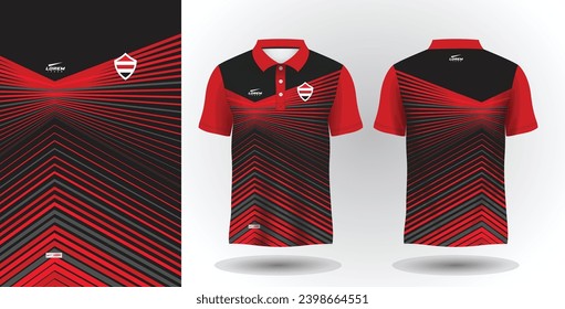 red and black abstract polo sport shirt sublimation jersey template