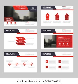 Red black Abstract presentation templates, Infographic elements flat design set for annual report brochure flyer leaflet marketing advertising banner 