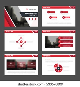 Red black Abstract presentation templates, Infographic elements flat design set for annual report brochure flyer leaflet marketing advertising banner 