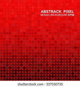 Red and Black abstract round pixel mosaic background