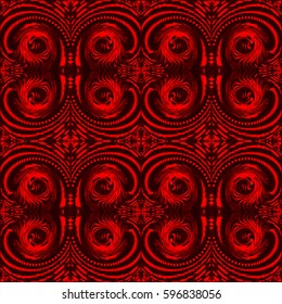 Red and black abstract seamless pattern. Geometric ornament. Vector background