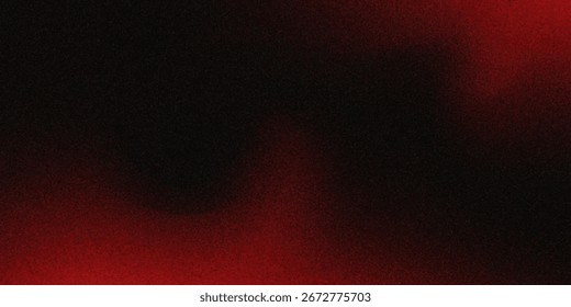 Fundo de gradação suave abstrato vermelho e preto com ruído granulado