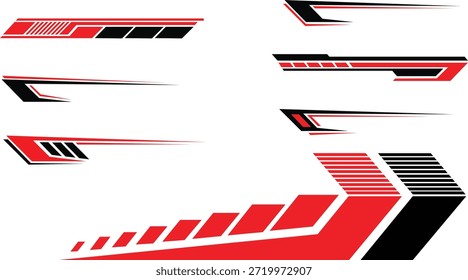 Red and black abstract speed lines graphics, modern style, motion blur effect, for design and technology usage