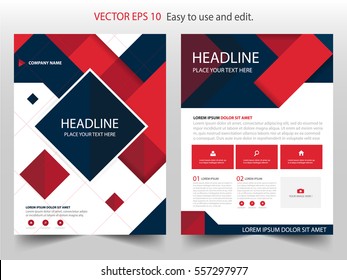 Red black abstract square annual report Brochure design template vector. Business Flyers infographic magazine poster.Abstract layout template ,Book Cover presentation portfolio.