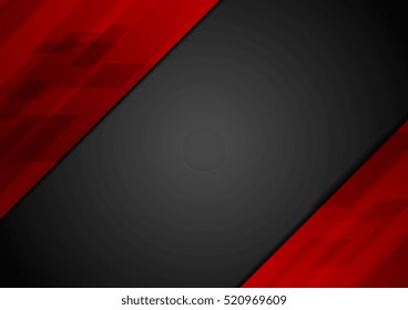 Red and black abstract technology background. Vector graphic design