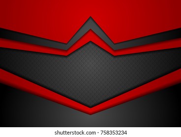 Red and black abstract technology cover background. Vector modern corporate design