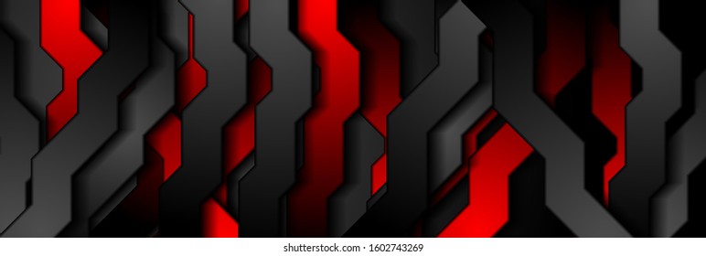 Red and black abstract technology vector background