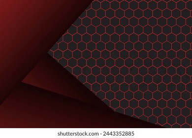 red black abstract vector with hexagon mesh pattern design modern futuristic background vector illustration. Ep 10.
