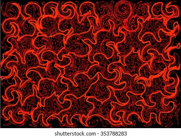 red and black abstract-a morning in hell