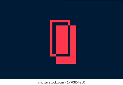 red black I alphabet letter logo icon. Business and company design