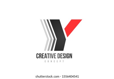 red black alphabet letter Y logo icon design for company or business. Suitable as a logotype