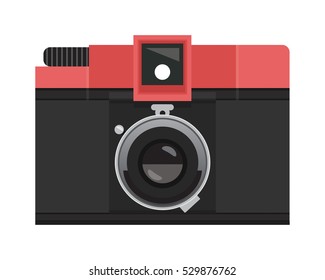 Red and Black Analog Film Camera