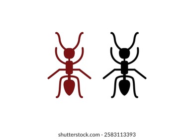 Red and black ant vector design.