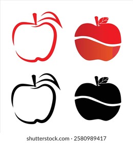 Red and Black apple vector images
